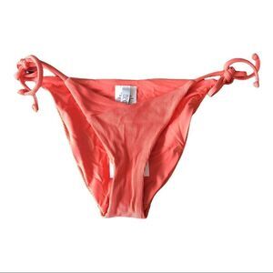 Becca Swim Coral Fine Line Tie Side Bikini Bottom Size XS NWT